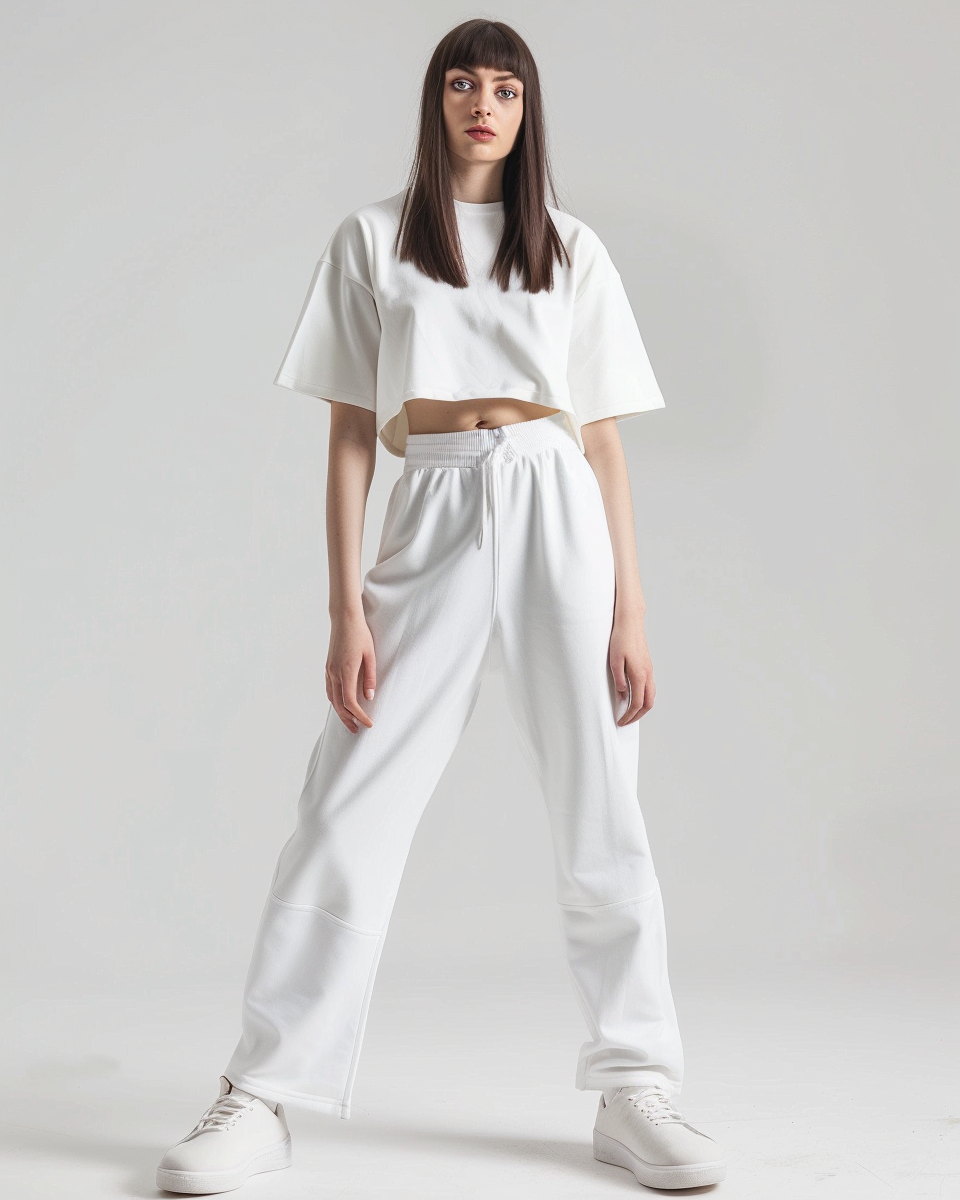 Oversized Crop T-Shirts & Lounge Pants Co-Ords