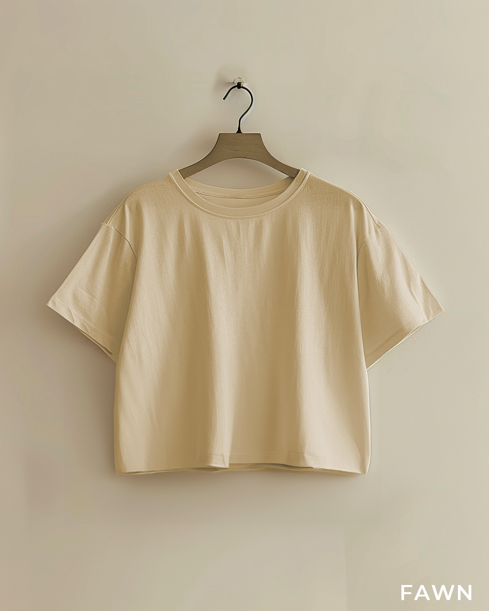 Fawn Oversized Crop T-Shirt
