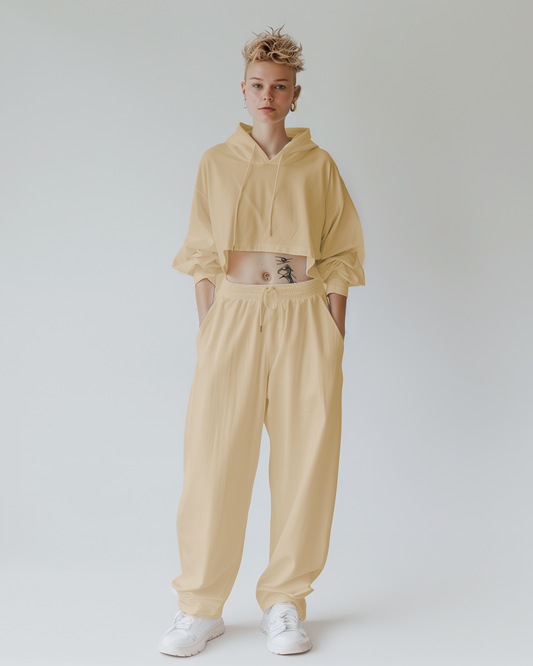 Fawn Oversized Crop Hoodie & Lounge Pants Co-Ords