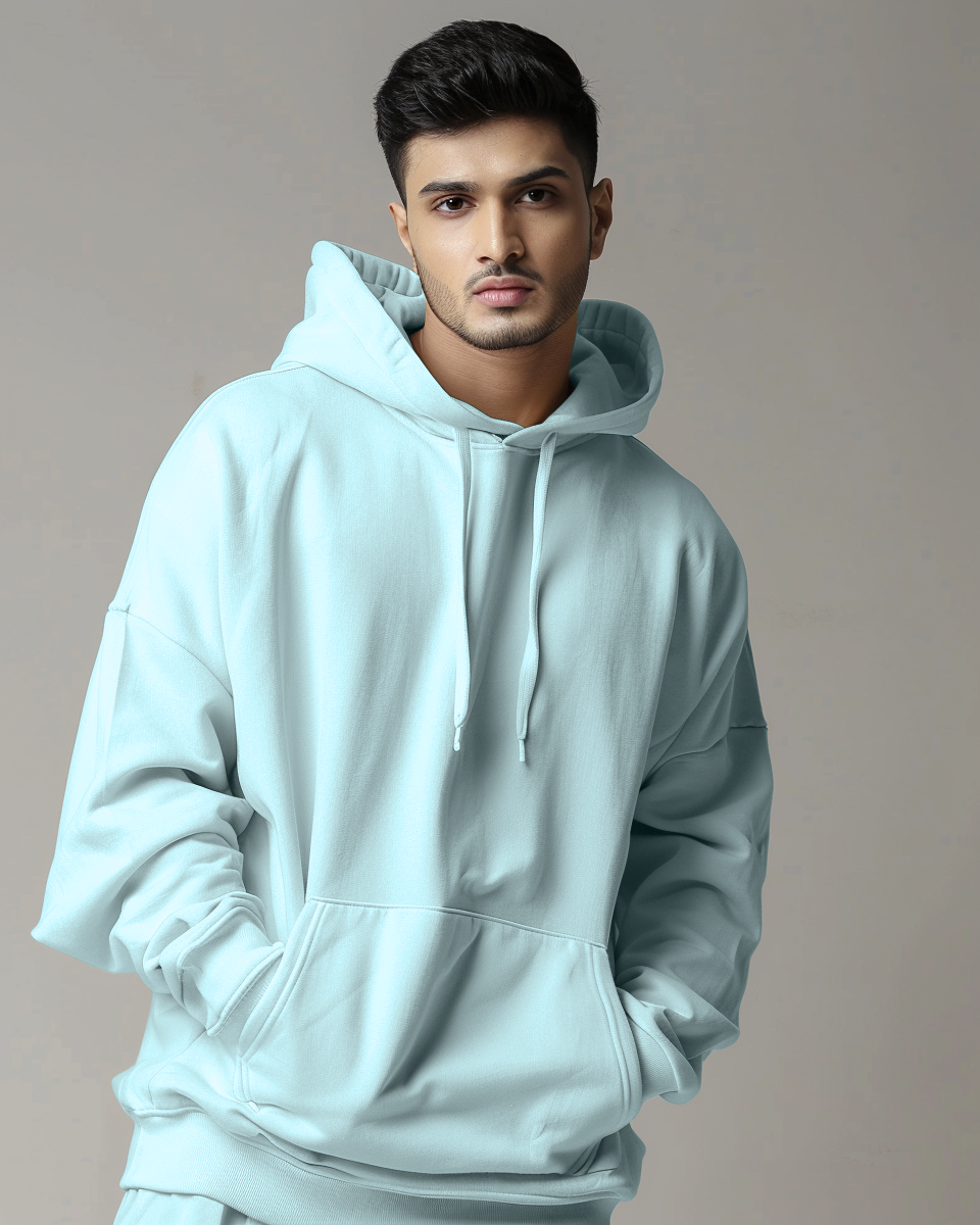 Seafoam Mist Male Oversized Summer Hoodie