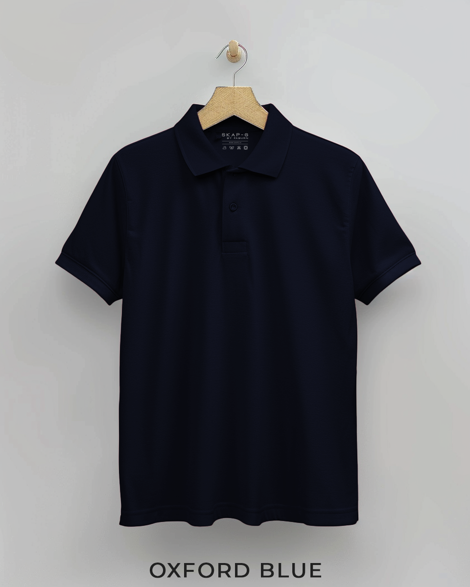 Oxford Blue Female Solid Polo T-Shirt