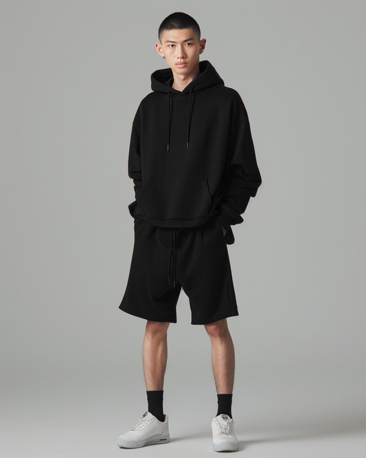 Raven Oversized Hoodie & Lounge Shorts Co-Ords
