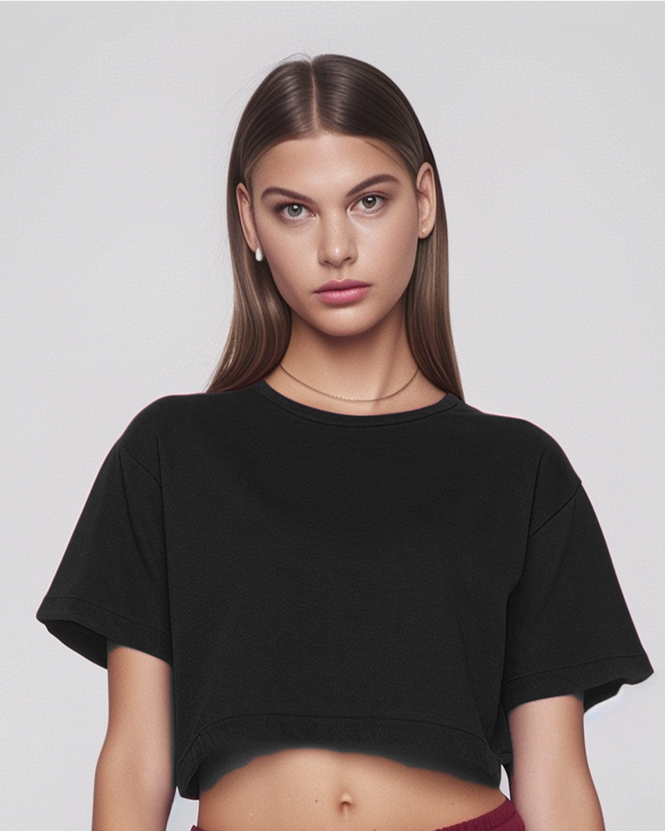 Raven Oversized Crop T-Shirt