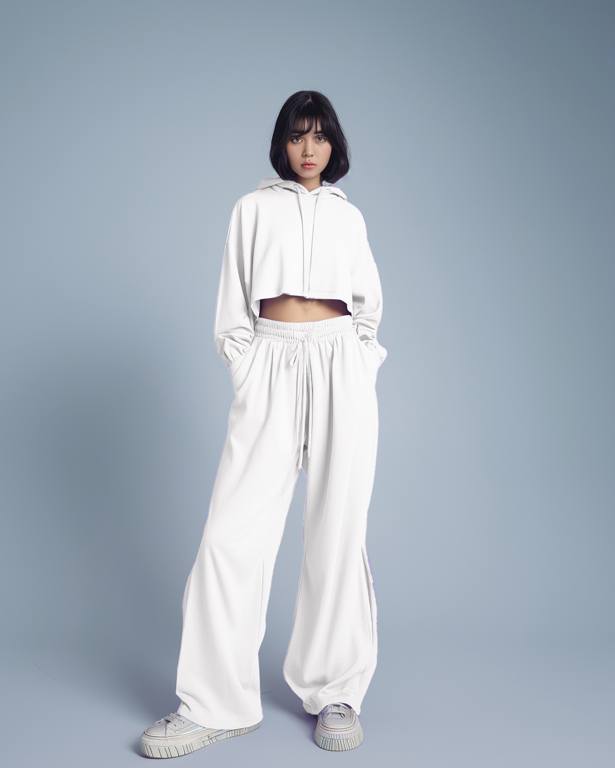 Blanche Female Oversized Summer Crop Hoodies & Lounge Pants Co-Ords