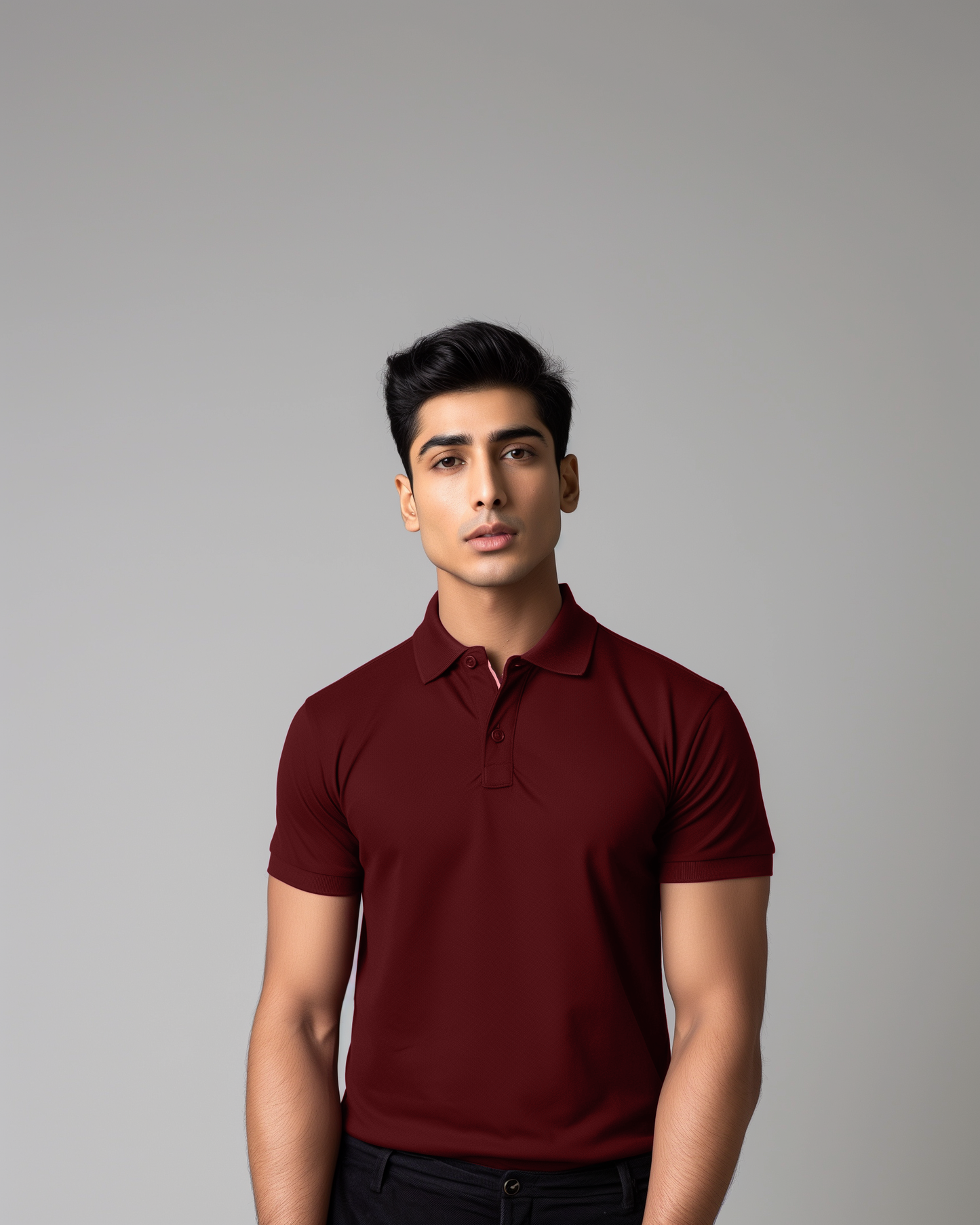 Cabernet Male Solid Polo T-Shirt