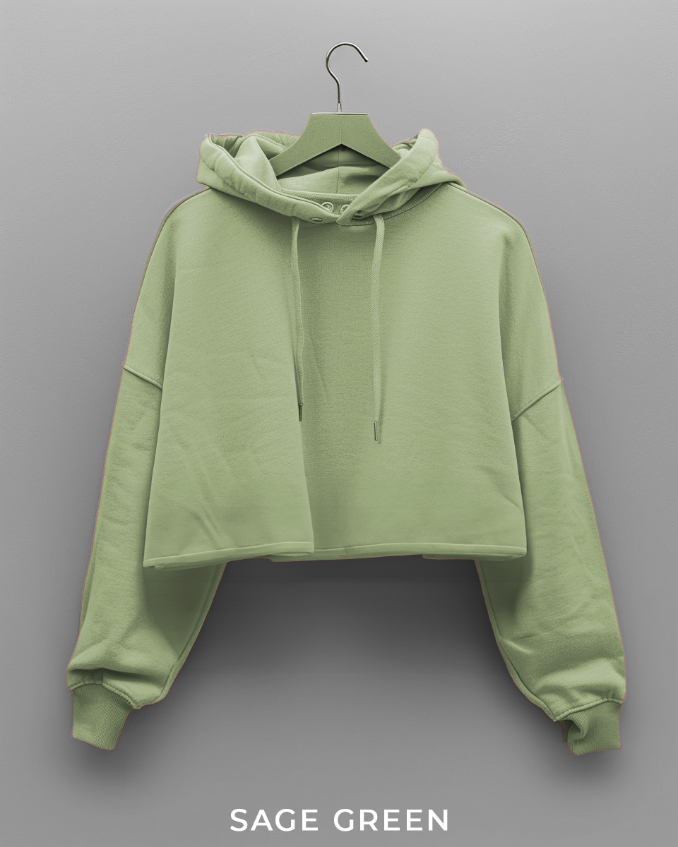 Sage green cropped hoodie sale