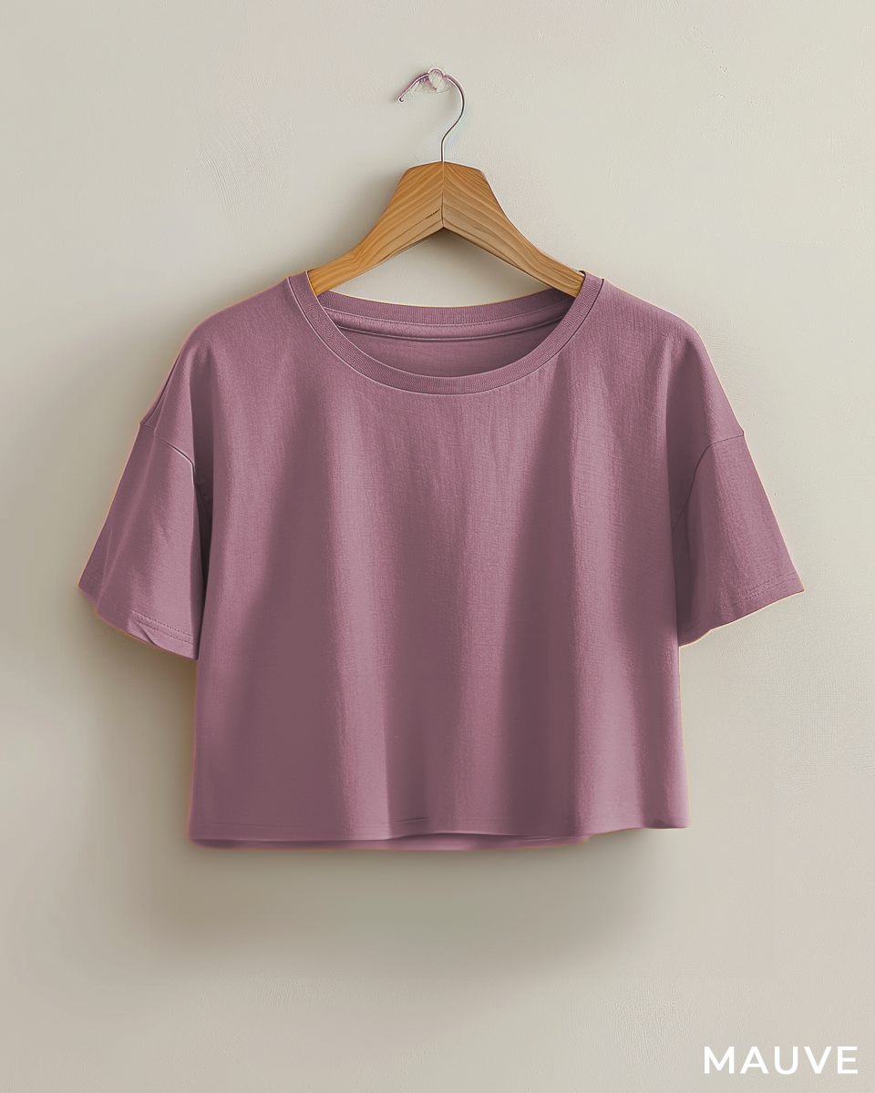 Mauve Oversized Crop T-Shirts & Lounge Pants Co-Ords