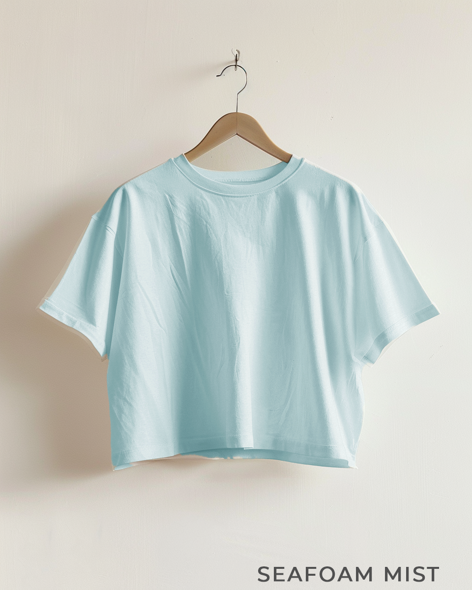 Seafoam Mist Crop Oversized T-Shirt