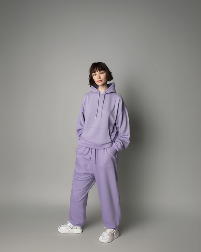 Lilac Female Oversized Hoodies & Lounge Pants Co-Ords