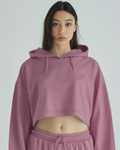 Mauve Oversized Summer Crop Hoodie