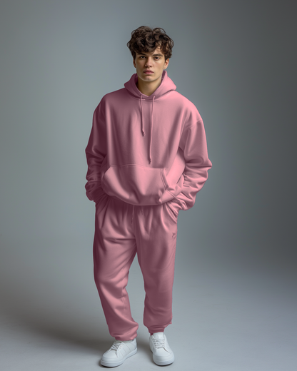 Mauve Male Oversized Hoodies with Lounge Pants