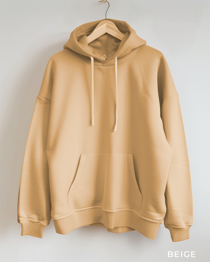 Beige Oversized Hoodie & Lounge Shorts Co-Ords