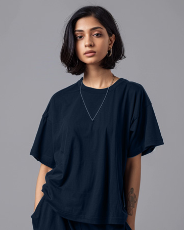 Oxford Blue Female Oversized T-Shirt