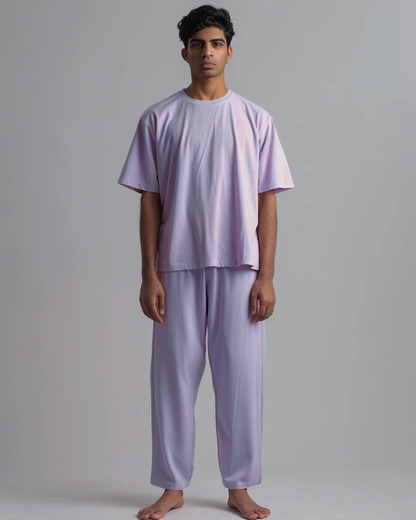 Lilac Oversized T-Shirt & Lounge Pants Co-Ords