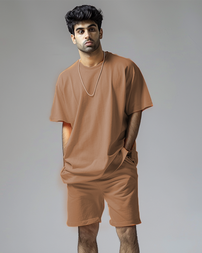 Fawn Male Oversized T-Shirt & Lounge Shorts Co-Ords