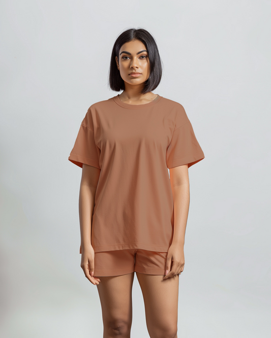 Fawn Oversized T-Shirt & Lounge Shorts Co-Ords