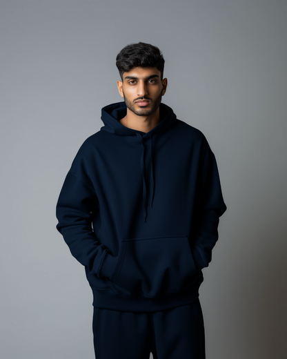 Oxford Blue Male Oversized Summer Hoodie