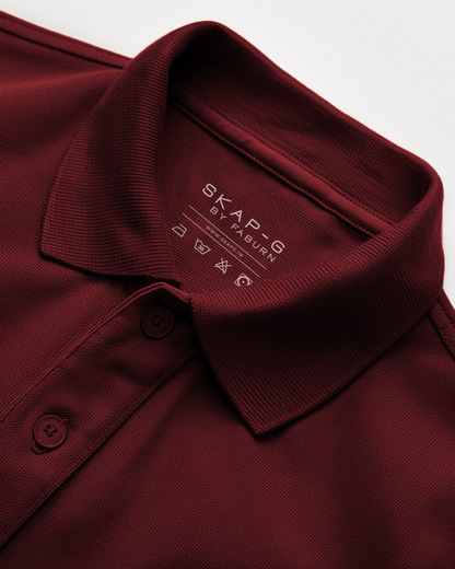 Cabernet Male Solid Polo T-Shirt