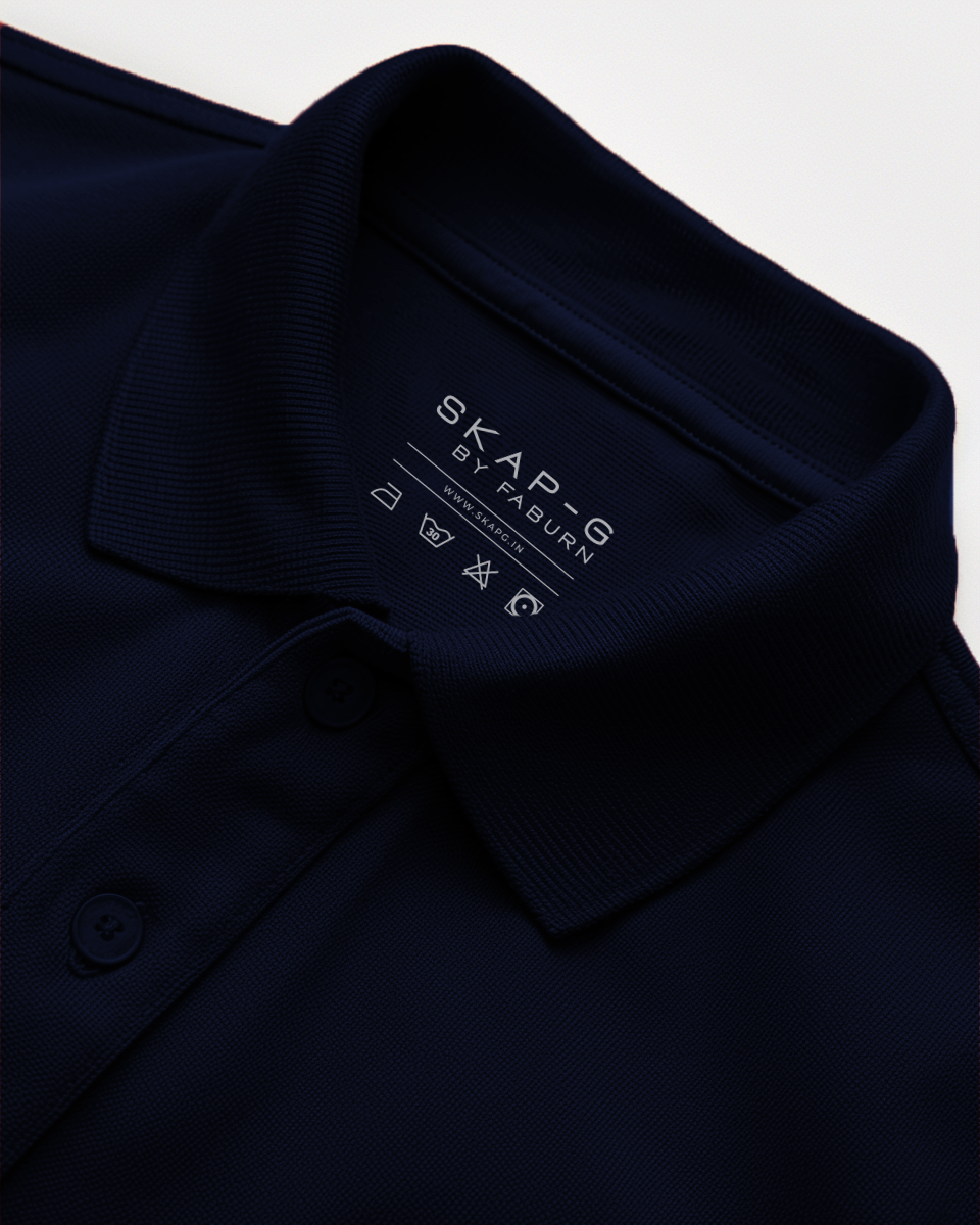 Oxford Blue Female Solid Polo T-Shirt