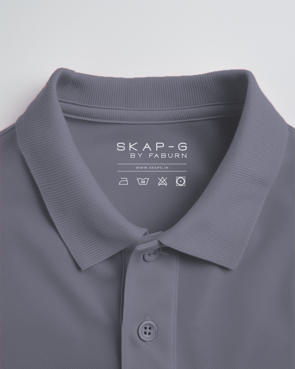 Graphite Grey Male Solid Polo T-Shirt