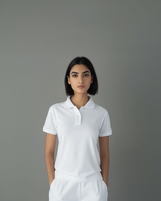 Blanche Female Solid Polo T-Shirt