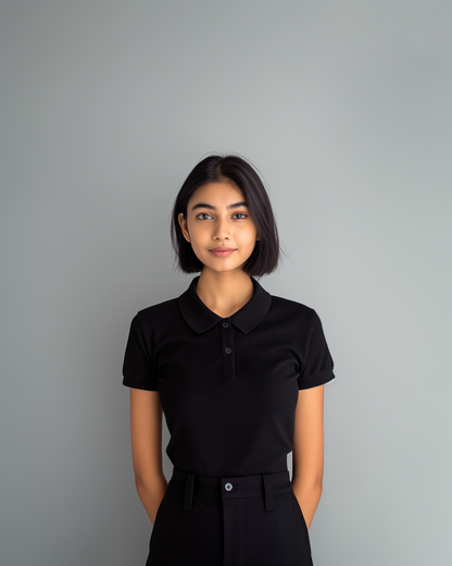 Raven Female Solid Polo T-Shirt