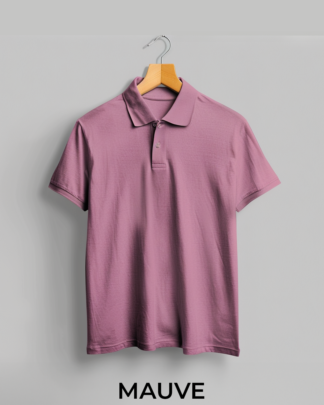 Mauve Female Solid Polo T-Shirt