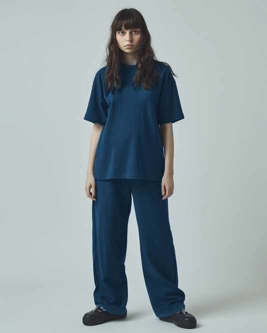 Prussian Blue Oversized T-Shirt & Lounge Pants Co-Ords