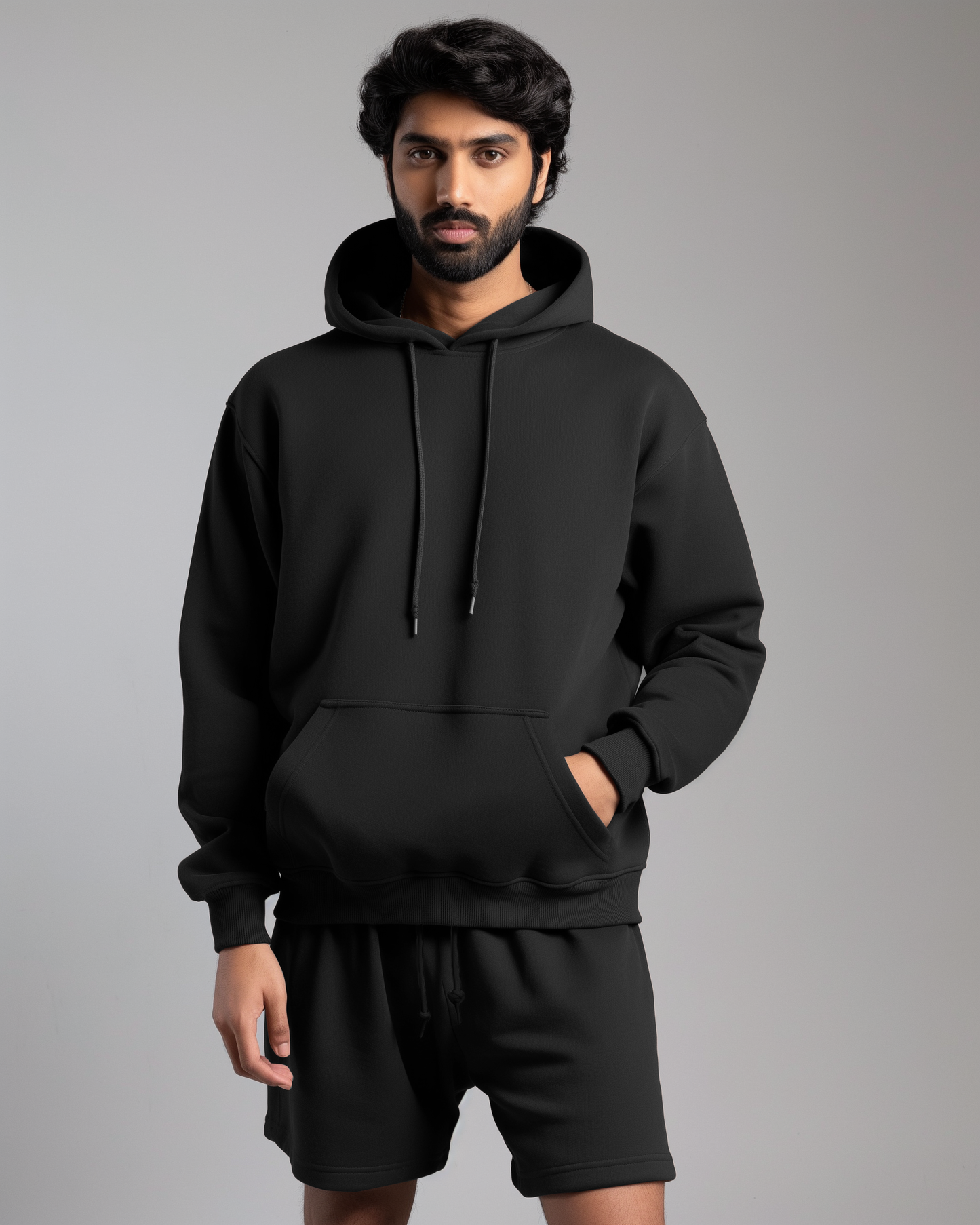 Raven Oversized Hoodie & Lounge Shorts Co-Ords