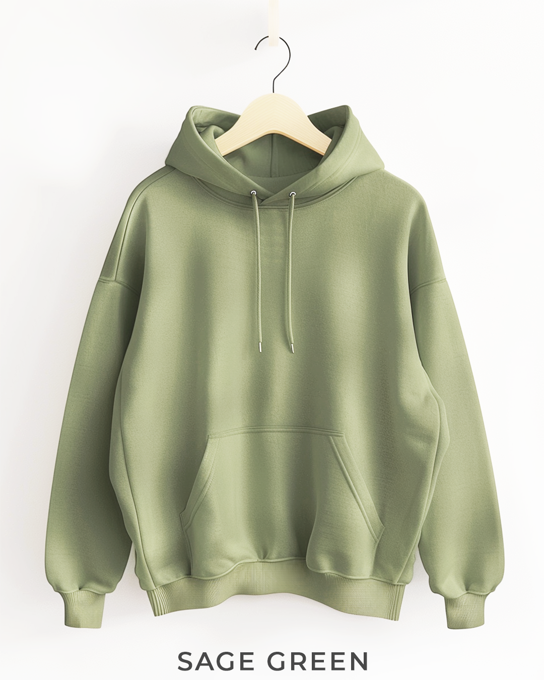 Sage Green Male Regular Summer Hoodie