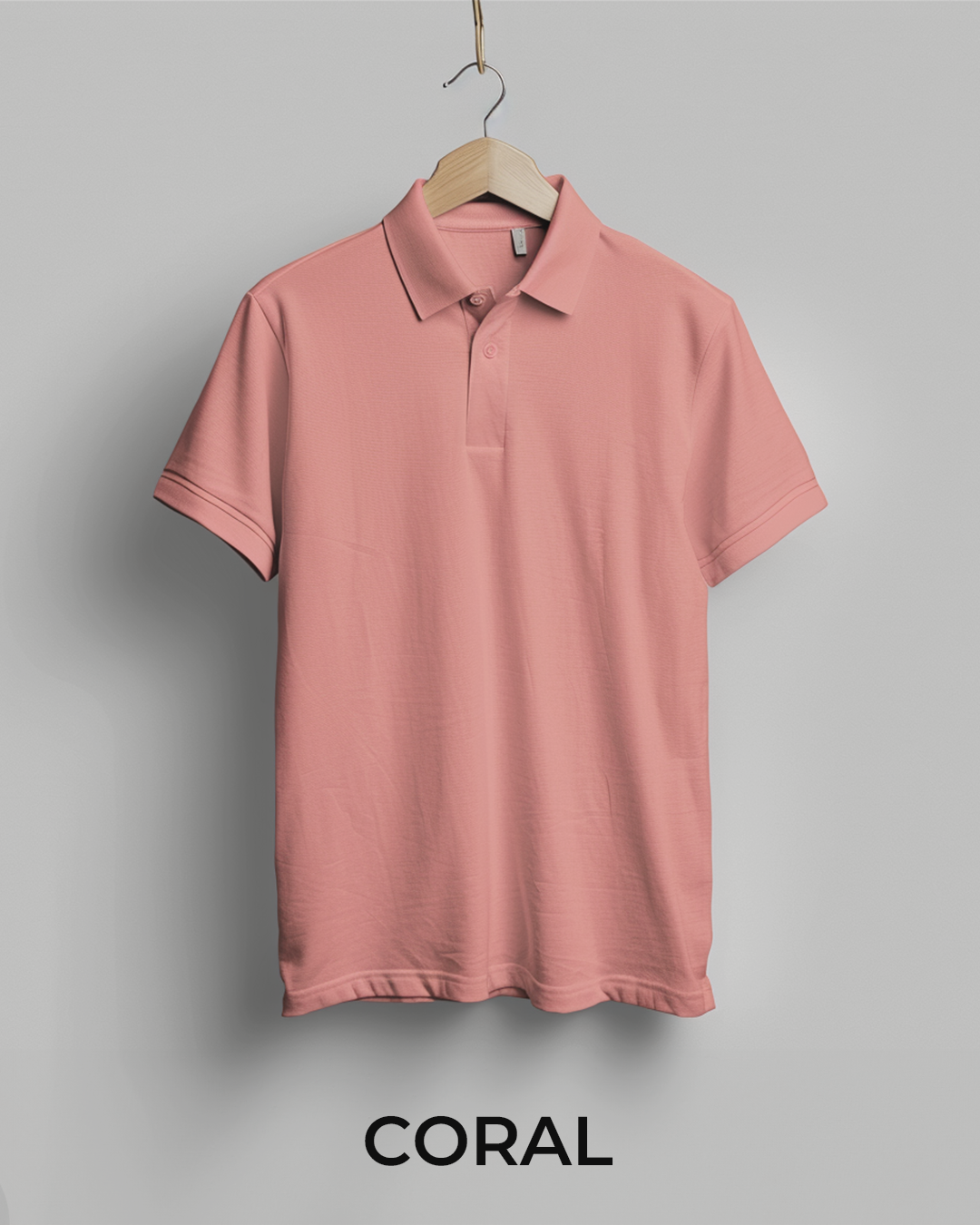 Coral Female Solid Polo T-Shirt