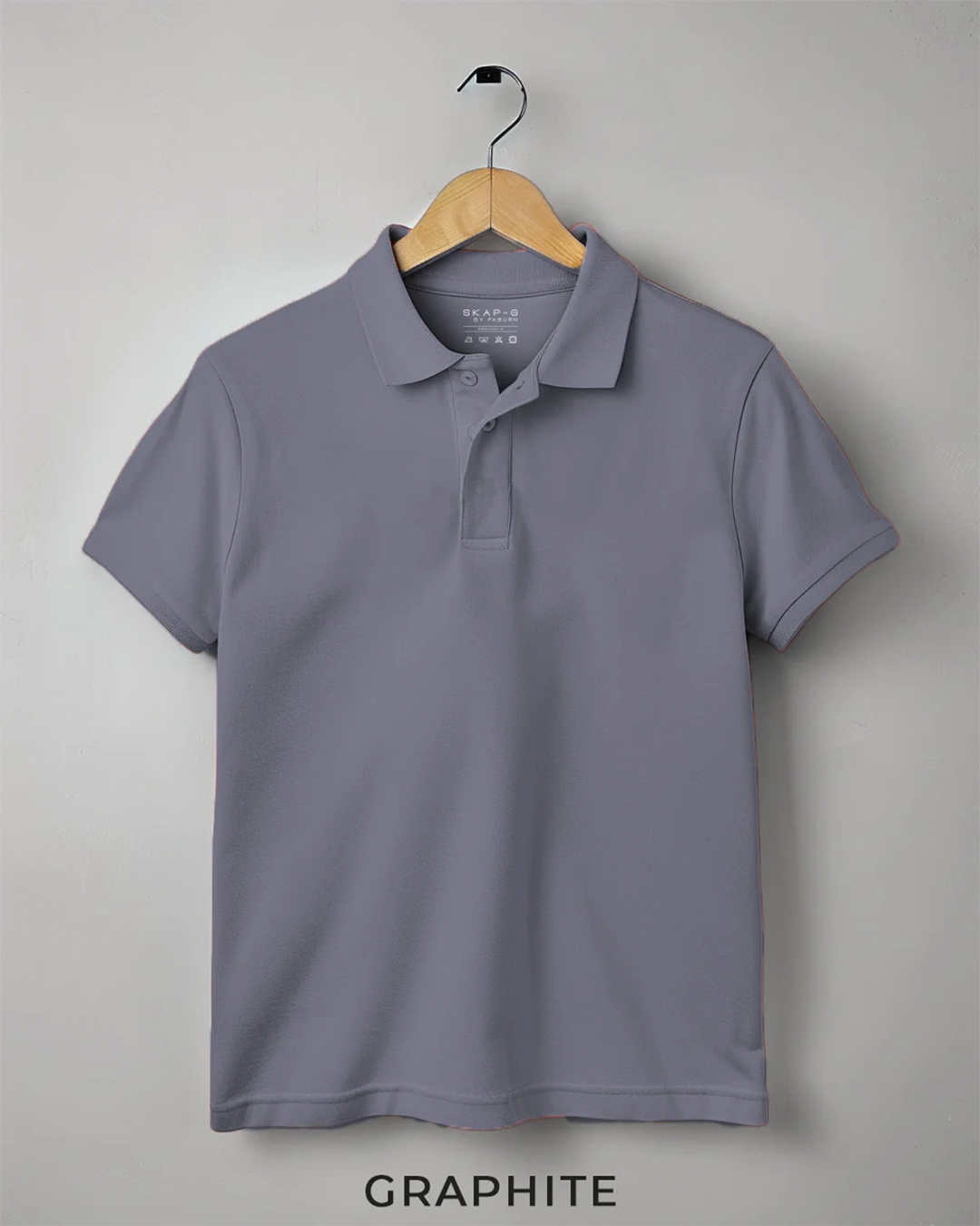 Graphite Grey Male Solid Polo T-Shirt