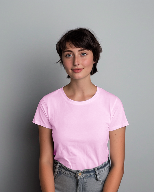 Powder Pink Female Regular T-Shirt