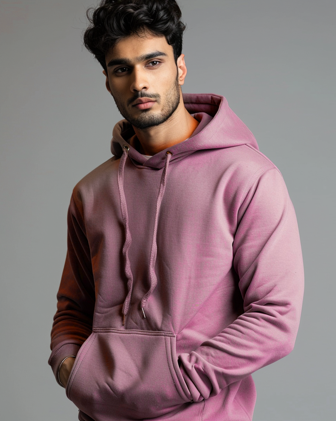 Mauve Male Regular Summer Hoodie