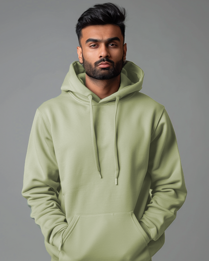 Sage Green Male Regular Summer Hoodie