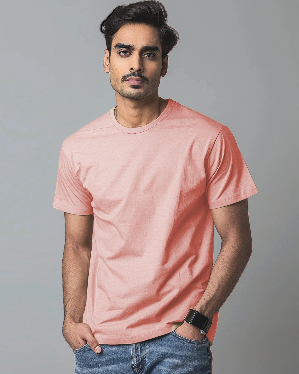 Peachy Pink Male Regular T-Shirt