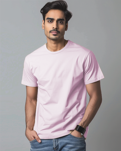 Powder Pink Male Regular T-Shirt