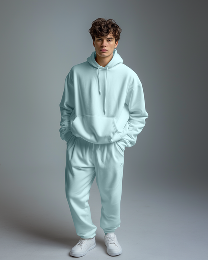 Seafoam Mist Male Oversized Summer Hoodie & Lounge Pants Co-Ords