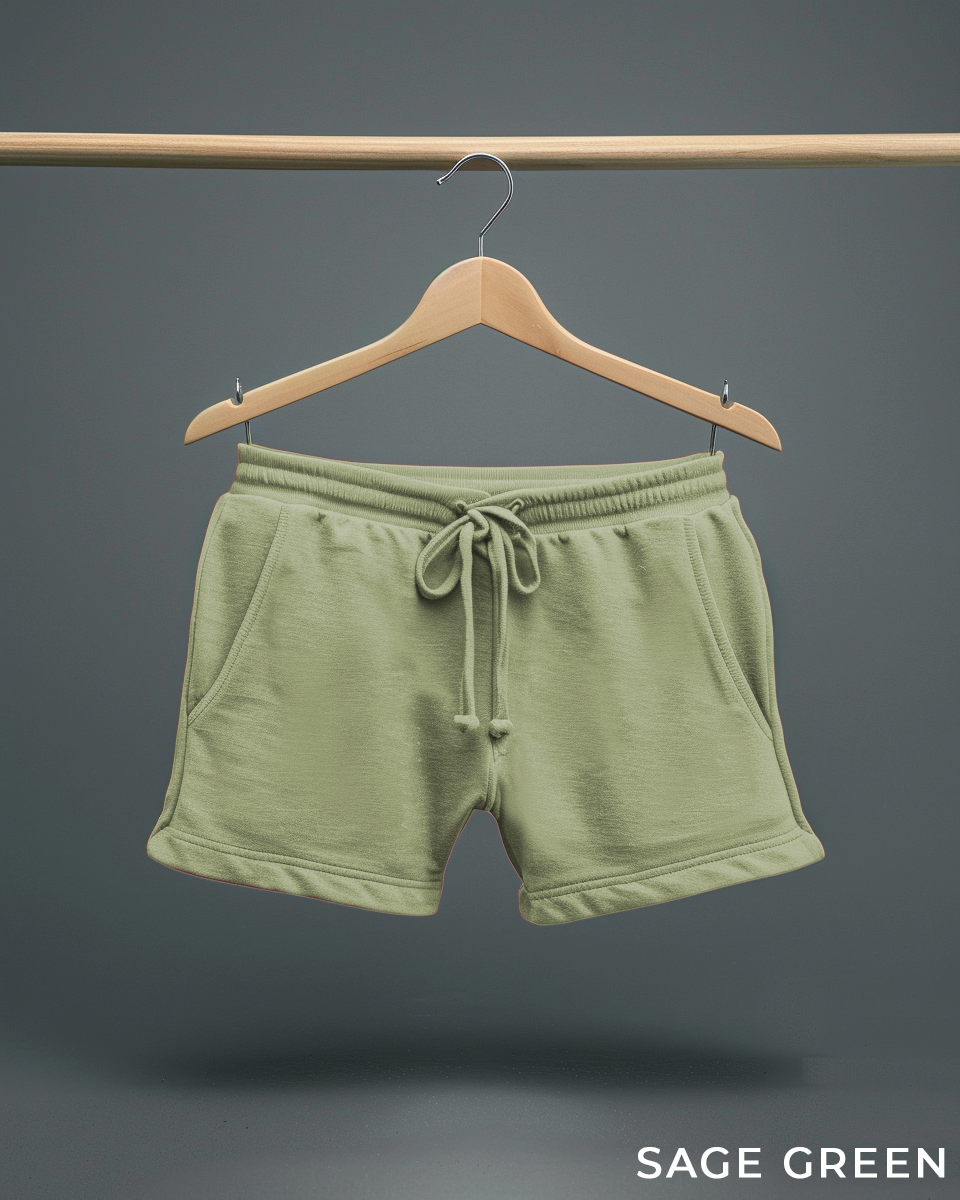 Sage Green Oversized Hoodie & Lounge Shorts Co-Ords