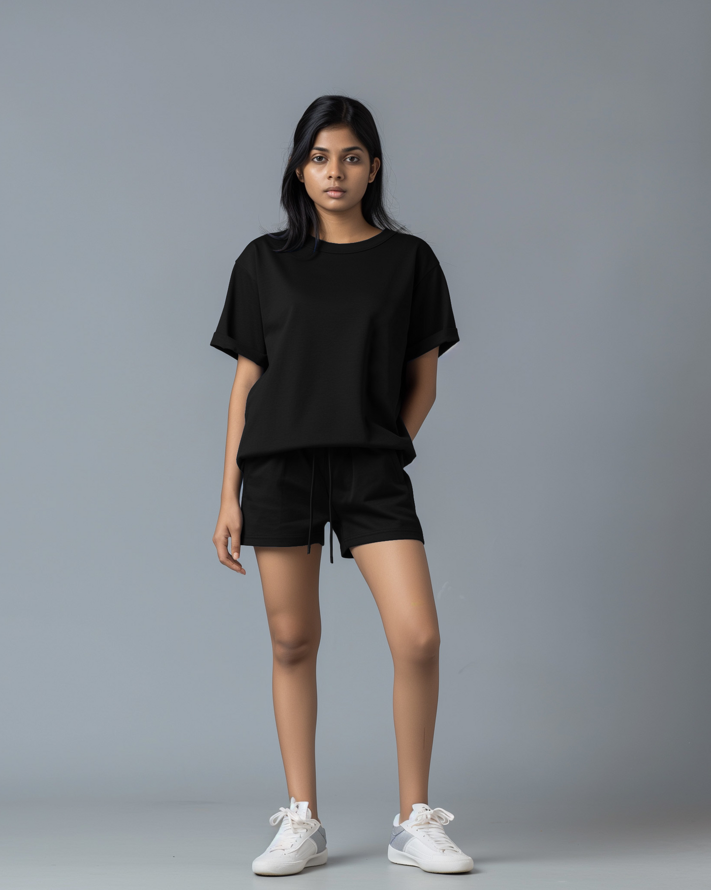 Raven Female Oversized T-shirt & Lounge Shorts Co-ords