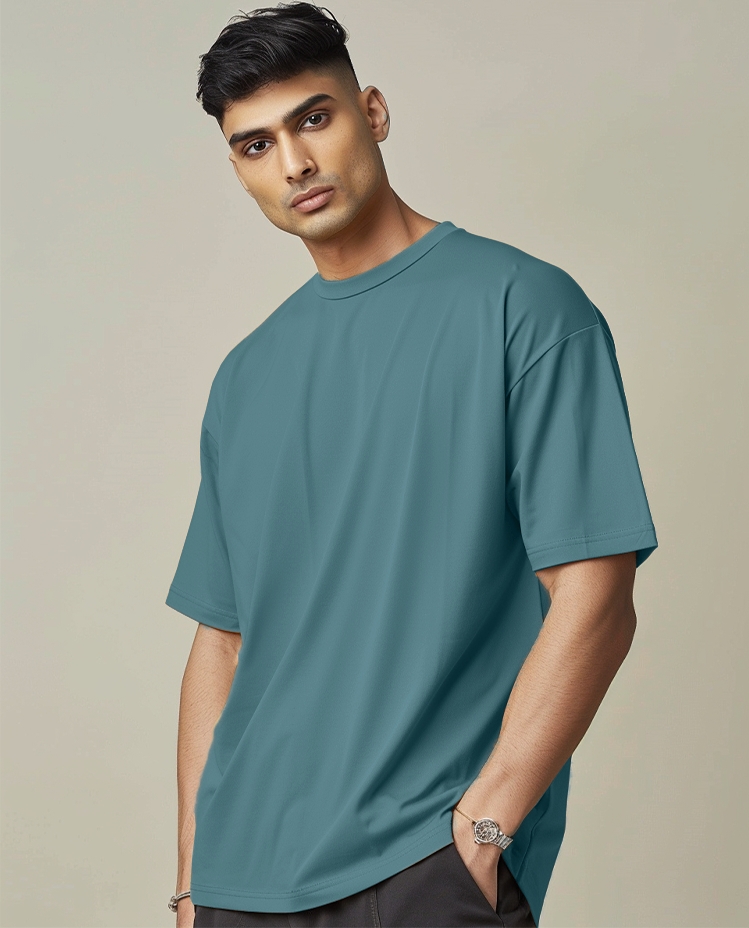 Turkish Blue Male Oversized T-Shirt