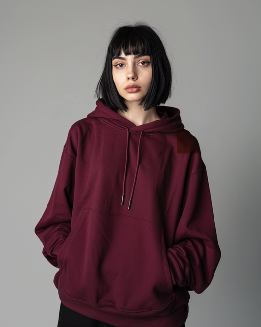Cabernet French Terry Oversized Summer Hoodie