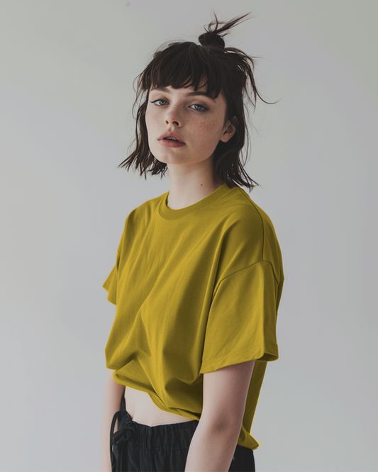 Yellow Orche Oversized Crop T-Shirt