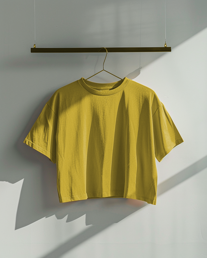 Yellow Orche Oversized Crop T-Shirt & Lounge Pants Co-Ords
