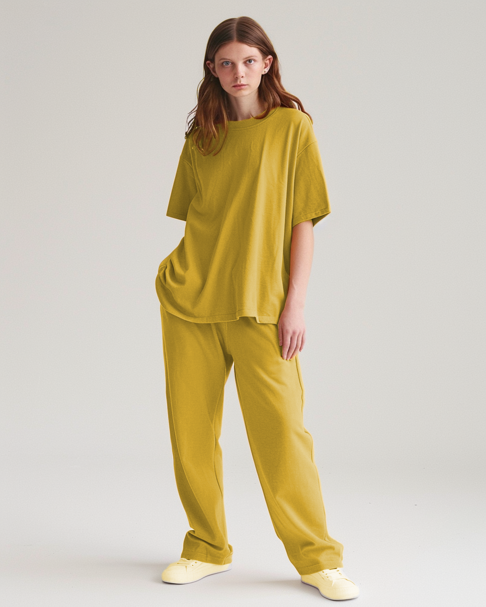 Yellow Orche Oversized T-Shirt & Lounge Pants Co-Ords