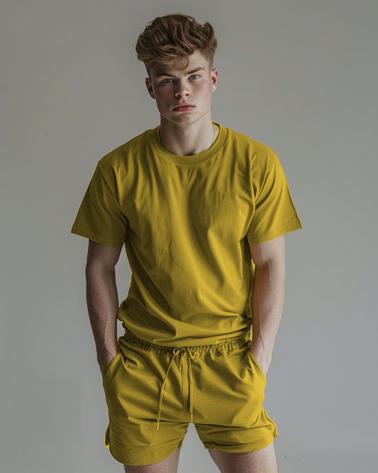 Yellow Orche Oversized T-Shirt & Lounge Short Co-Ords